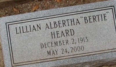 Lillian Albertha "Bertie" Heard on Sysoon