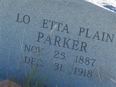 Lo Etta Plain Parker on Sysoon