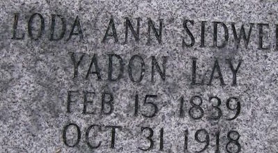 Loda Ann Sidwell/Yadon Lay on Sysoon