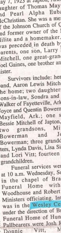 Lois Arene McChristian Mitchell on Sysoon