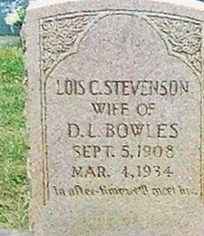 Lois C. Stevenson Bowles on Sysoon