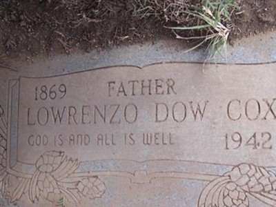 Lorenzo Dow Cox on Sysoon
