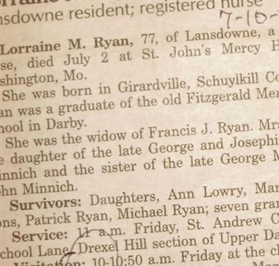 Lorraine Minnich Ryan on Sysoon