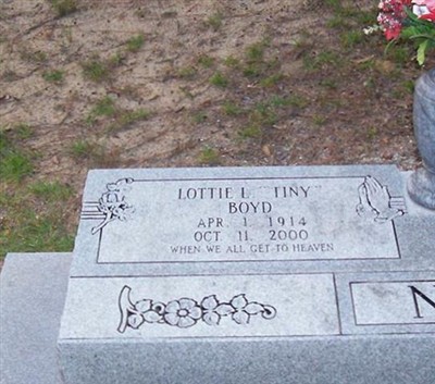 Lottie L "Tiny" Boyd New on Sysoon