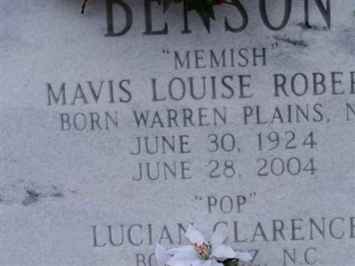 Mavis Louise "Memish" Roberts Benson on Sysoon