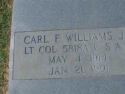 LTC Carl F. Williams, Jr on Sysoon