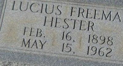 Lucius Freeman Hester on Sysoon