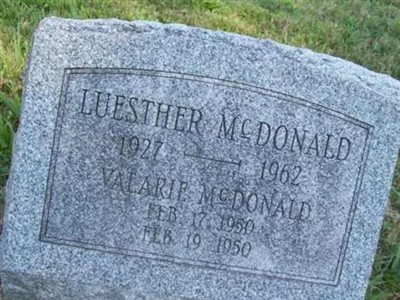 Luesther R McDONALD on Sysoon