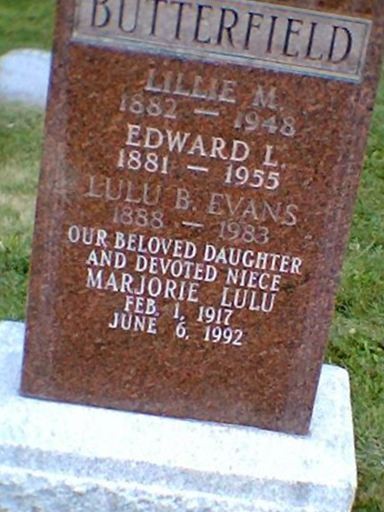 Lulu "Or Lula" Butterfield Evans on Sysoon