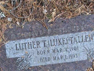 Luther T "Luke" Tallent on Sysoon