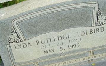 Lyda G. Rutledge Tolbird on Sysoon