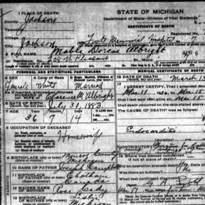 Mabel Dorcas Campbell Albright on Sysoon