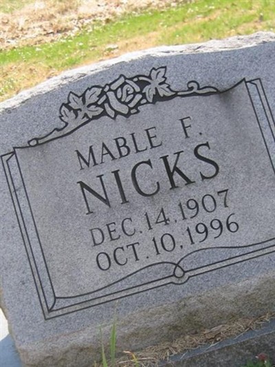 Mable F Nicks on Sysoon