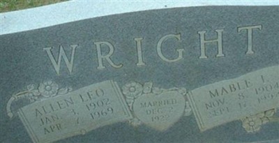 Mable L Wright on Sysoon
