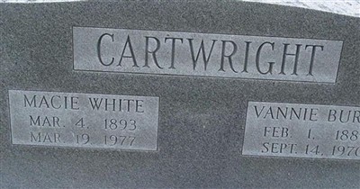 Macie White Cartwright on Sysoon