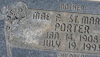 Mae Alice St Martin Porter on Sysoon
