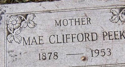 Mae Clifford McDaniel Peek on Sysoon