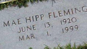 Mae Hipp Fleming on Sysoon