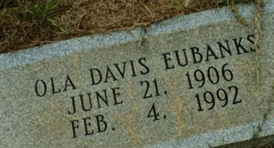 Maggie Ola Davis Eubanks on Sysoon