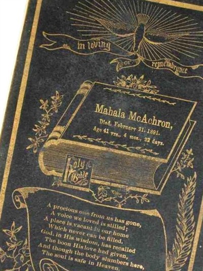 Mahala A. McAhron on Sysoon
