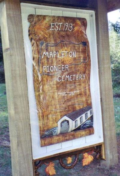 Mapleton Pioneer Cemetery on Sysoon