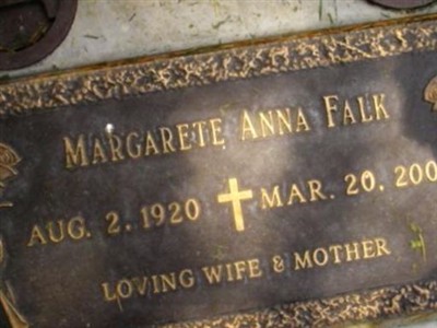 Margarete Anna Falk on Sysoon