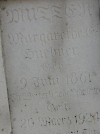 Margaretha C Huebner on Sysoon