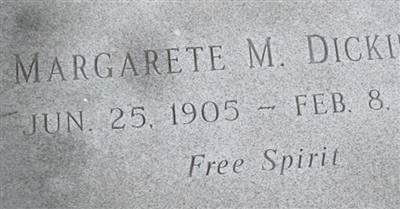 Margarette Mittendorff Dickinson on Sysoon