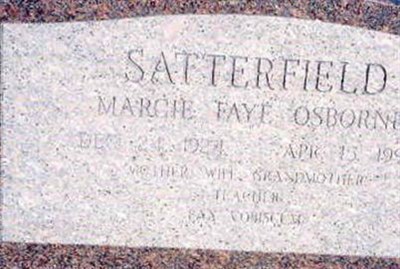 Margie Faye Osborne Satterfield on Sysoon