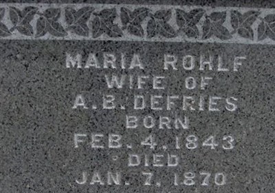 Maria Rohlf Defries on Sysoon