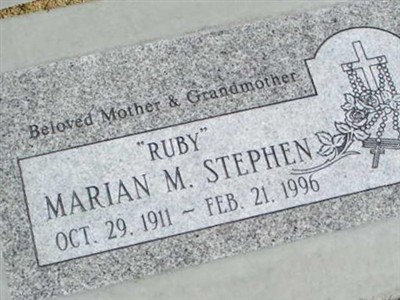 Marian M "Ruby" Mathison Stephen on Sysoon