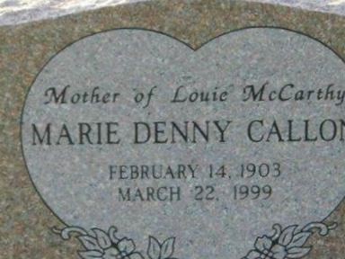 Marie Denny Mccarthy Callon on Sysoon