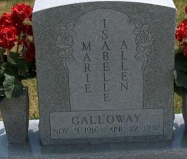 Marie Isabelle Allen Galloway on Sysoon