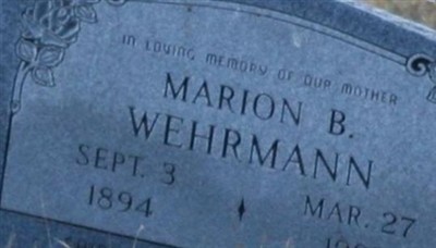 Marion B Wehrmann on Sysoon