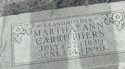 Martha Ann Hockman Carruthers on Sysoon