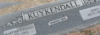 Martha Cannon Kuykendall on Sysoon