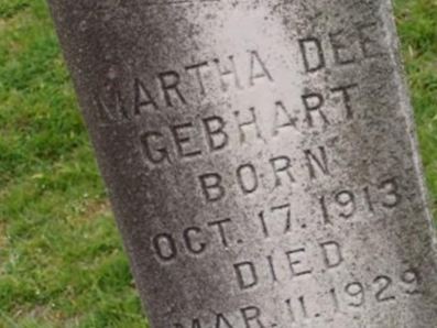 Martha Dee Gebhart, Find a grave on Sysoon Martha Dee Gebhart on Sysoon