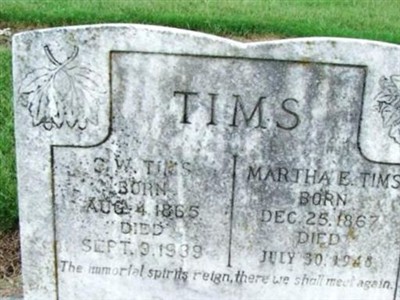 Martha E Gross Tims on Sysoon