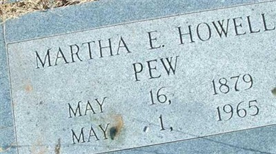 Martha E. Howell Pew on Sysoon