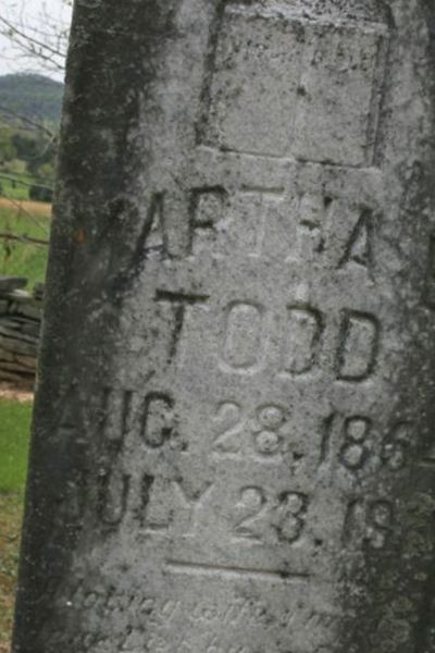 Martha E Todd on Sysoon