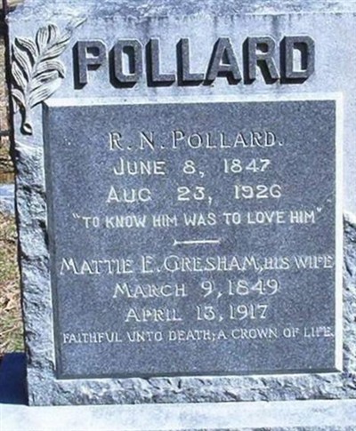 Martha Elizabeth "Mattie" Gresham Pollard on Sysoon