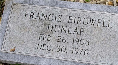 Martha Francis Birdwell Dunlap on Sysoon