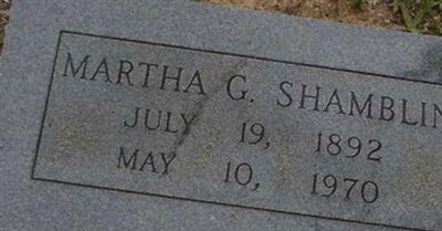 Martha G Shamblin on Sysoon