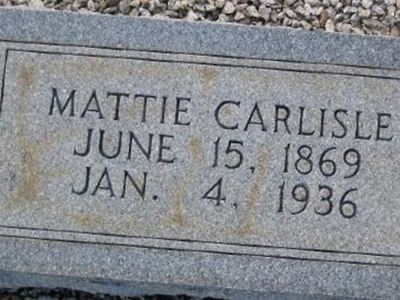 Martha V. "Mattie" Folmar Carlisle on Sysoon