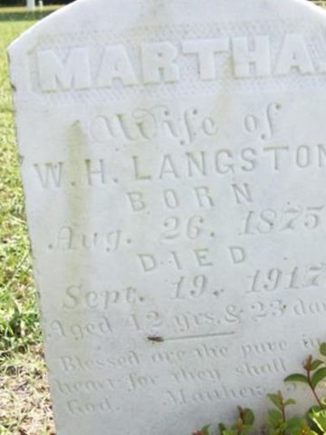 Martha Potter Langston on Sysoon