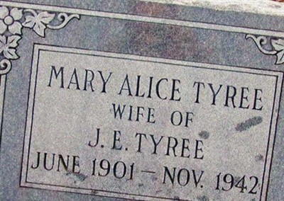 Mary Alice Singleton Tyree on Sysoon