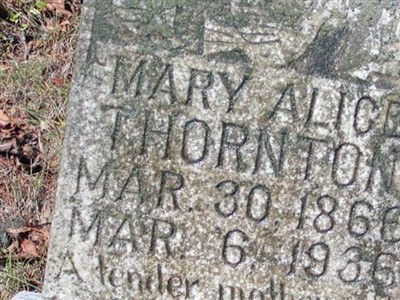 Mary Jane Alice Utter Thornton on Sysoon