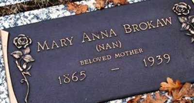 Mary Anna "Nan" "Nannie" Brokaw on Sysoon