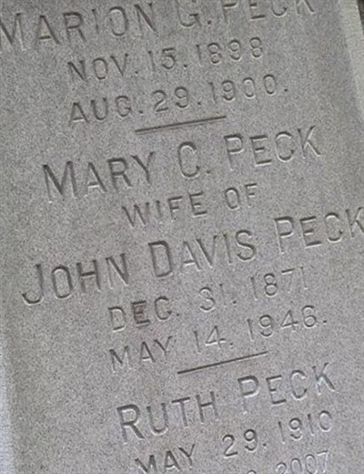 Mary C. McCann Peck on Sysoon