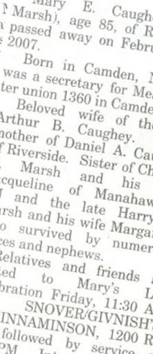 Mary E. Marsh Caughey on Sysoon